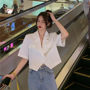 ✞ロリータJK制服 ショート丈ダブルブレストボタンジャケット スタイル薄手トップス スプリングサマー 夏春 春夏秋冬 ✞✝✞ゴシック ゴスロリ SM ワンピース 黒 靴 大きいサイズ タイツ ヘッドドレス スカート バイブル 雑誌 本 タイツ アクセサリー ミリロリ 甘ロリ クラロリ 和ロリ エレガント 黒ロリ 姫ロリ 華ロリ BB-BB84065224004