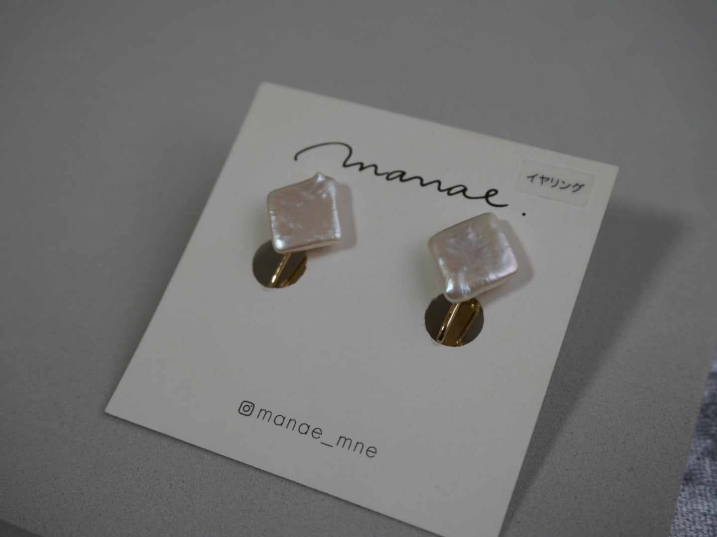 【 PURE 】square pearl earring