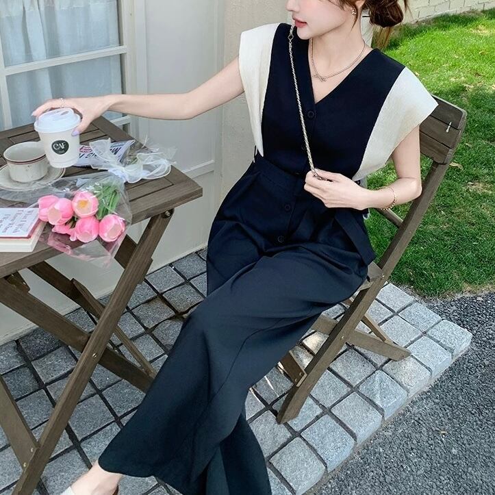 スリムシルエットのきれいめオールインワン YH9411