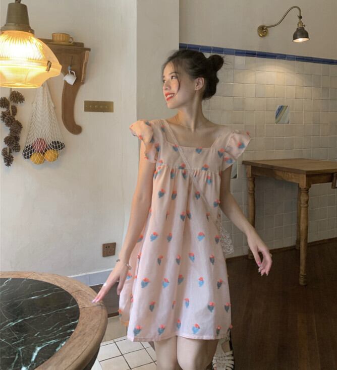 サマースリーブドレス 夏物 モンロー81854450306