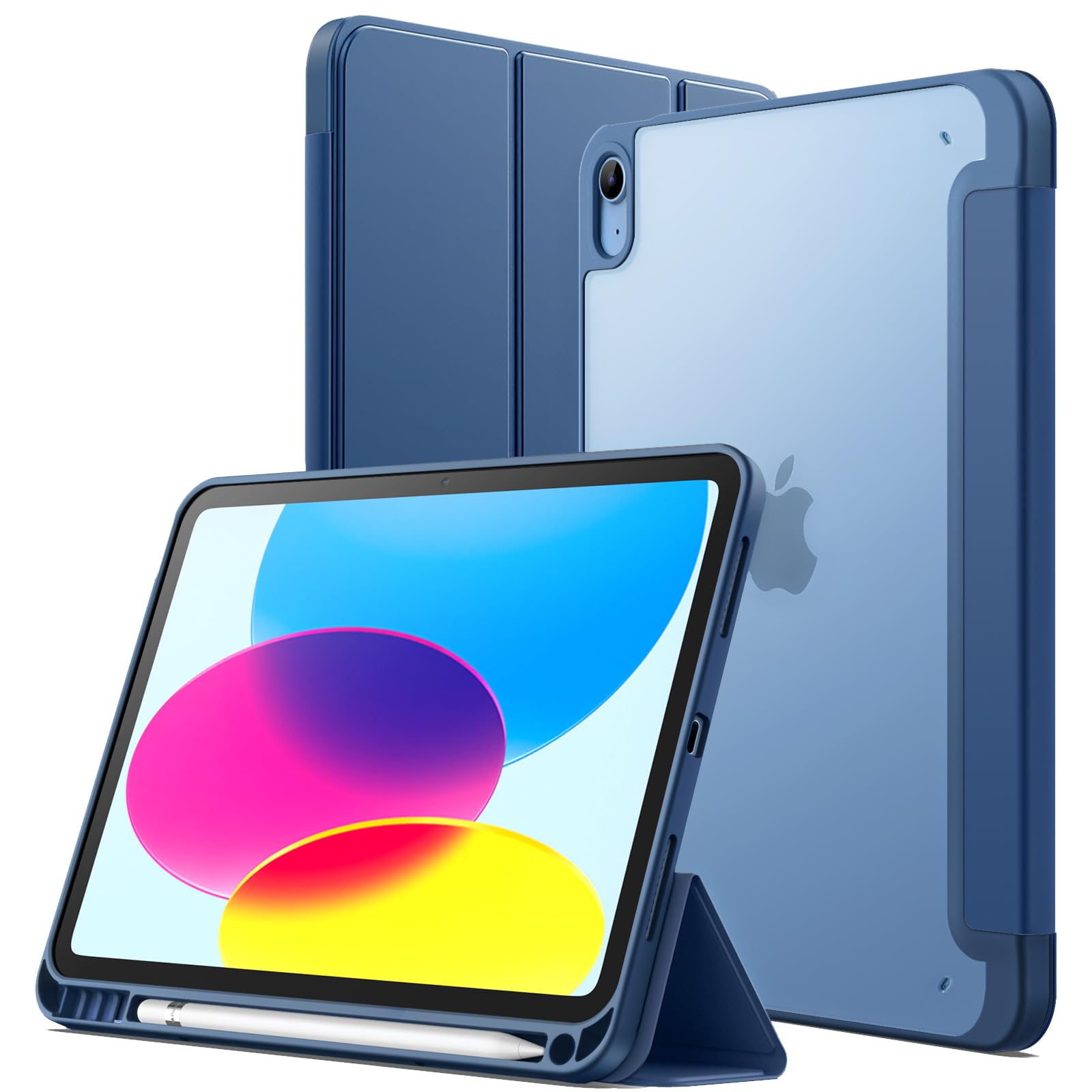 JETech iPad (A16) 第11/10世代用 マットケースカバー (ネイビー)