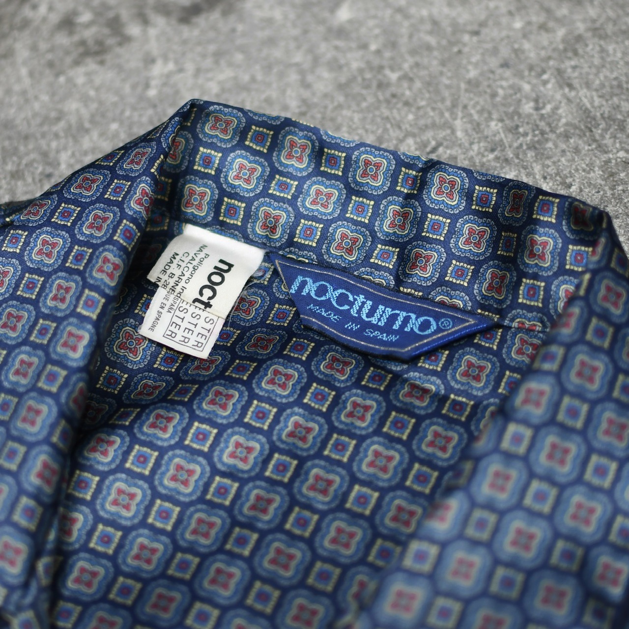 pattern satin pajama shirt