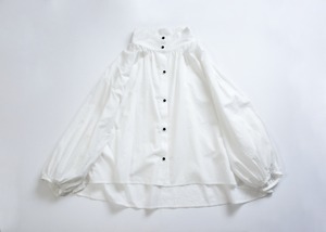 michirico "High collar shirts" (Women M) (ホワイト)