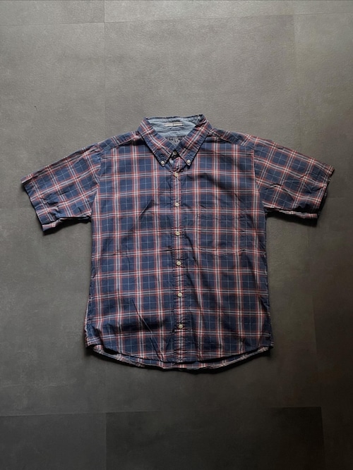 NAUTICA ノーティカ 半袖チェックシャツ BDシャツ ネイビー 3XLT