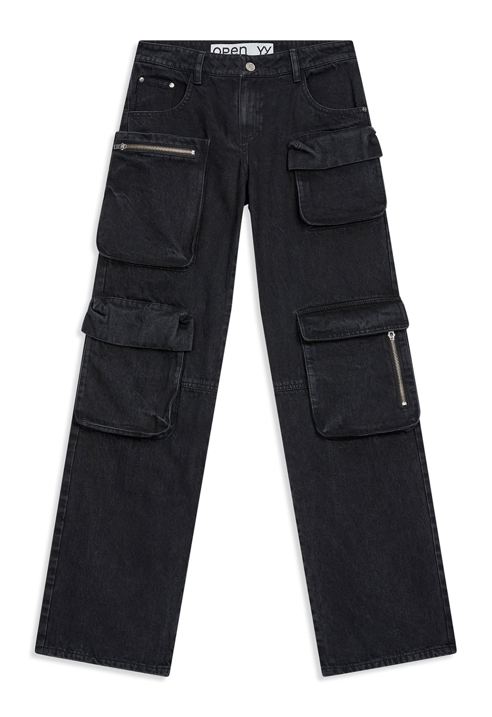aespaカリナさん着用【OPEN YY】カーゴポケットジーンズ ☆AESPA カリナ 着用!!【open YY】CARGO POCKET JEAN, BLACK