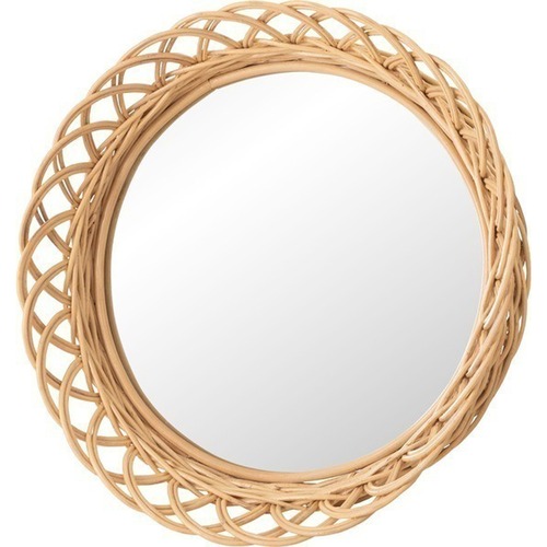ミラー MR-716 鏡 姿見 壁掛け ウォールミラー 丸型 円型 ラタン 籐 シンプル おしゃれ ナチュラル リビング カフェ ショップ 店舗