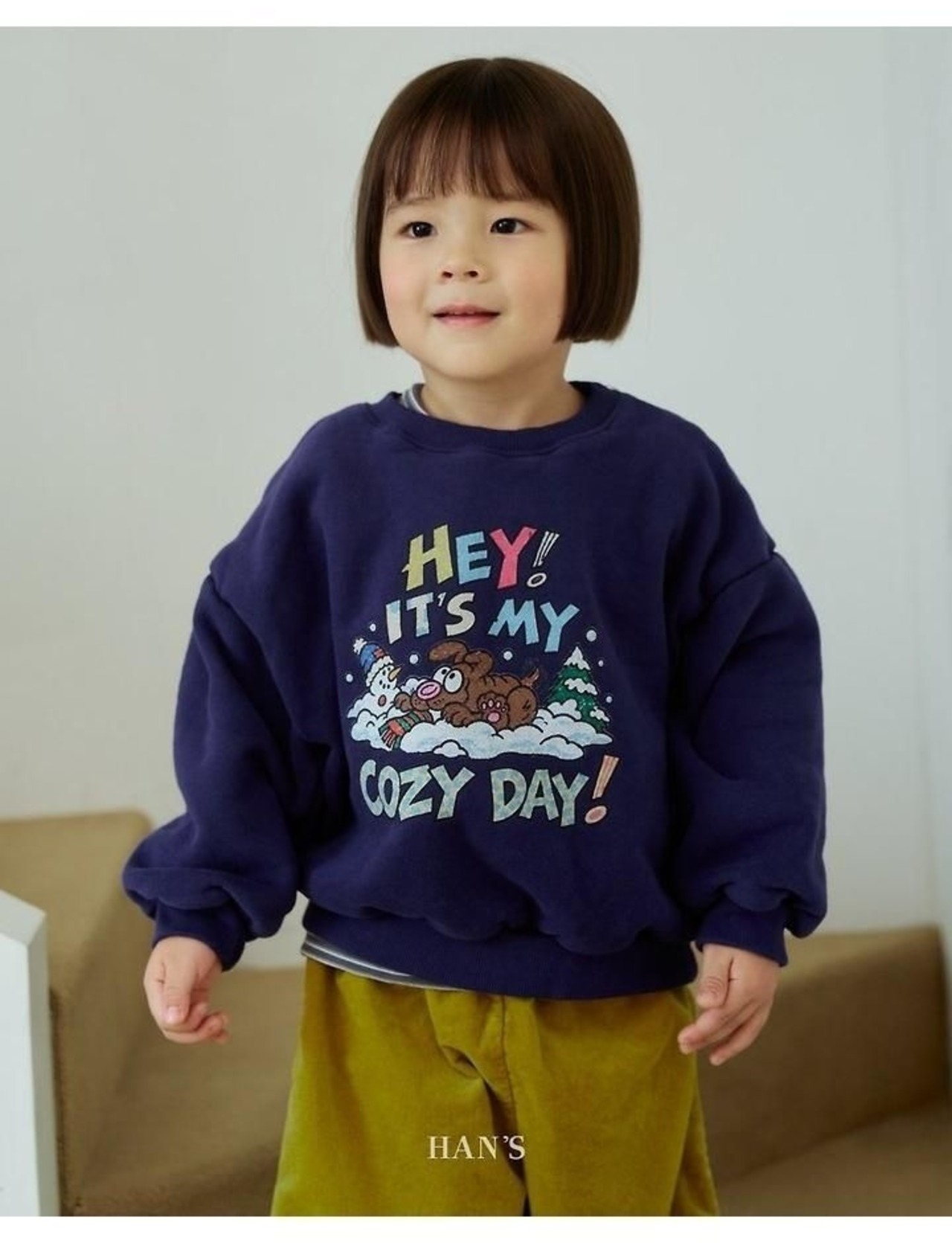 ハンス / Hans / コージーデイトレーナー / 韓国子供服 / キッズ / 26winter〖取寄〗*XXS~JS*