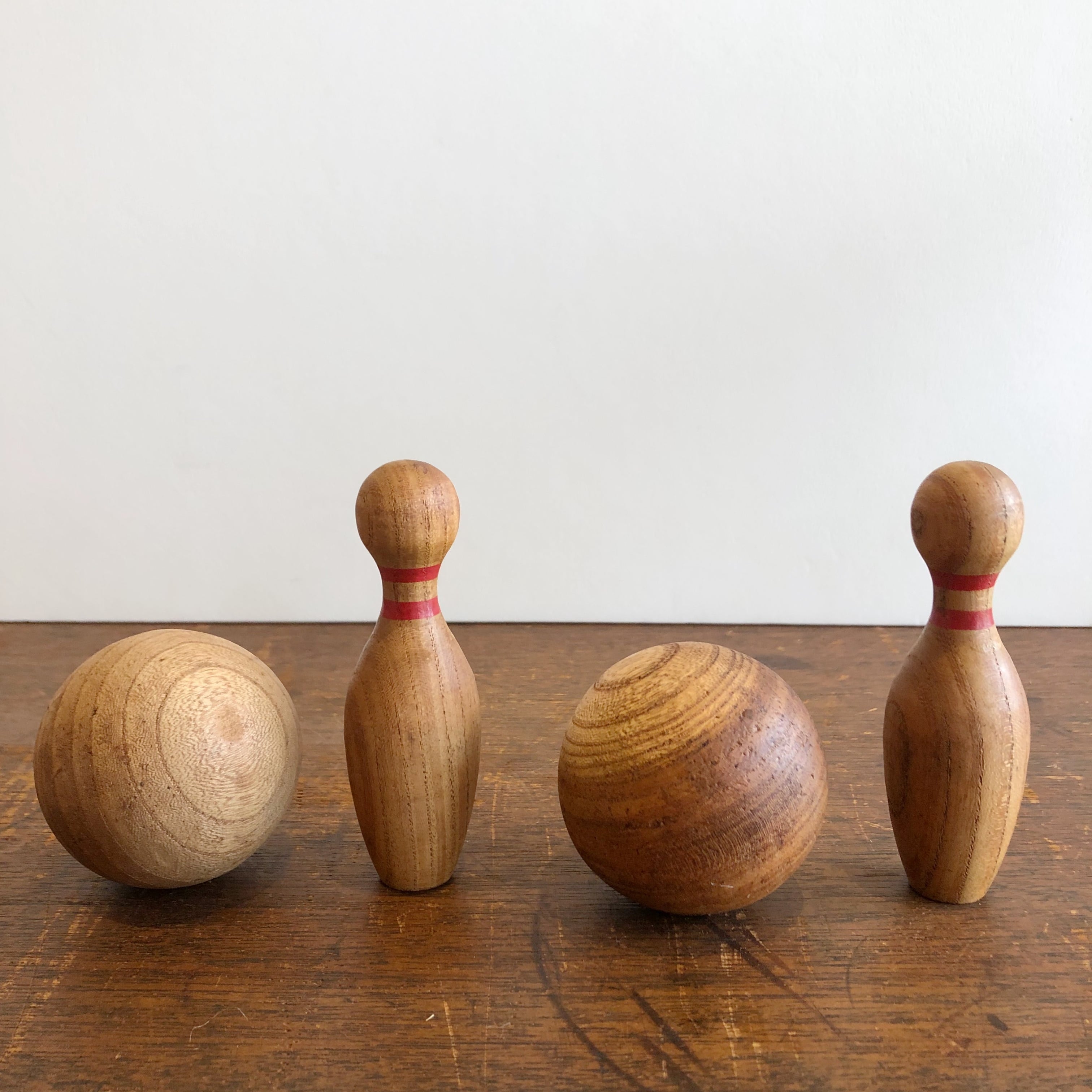 ボーリングゲーム　木製　アンティーク 木のボーリングセット | POTLATCH