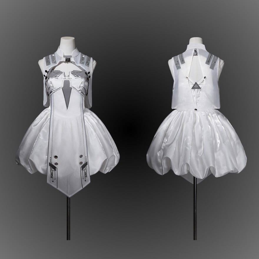 アイドル衣装 サイバーパンク系セットアップ 白×グレー 近未来