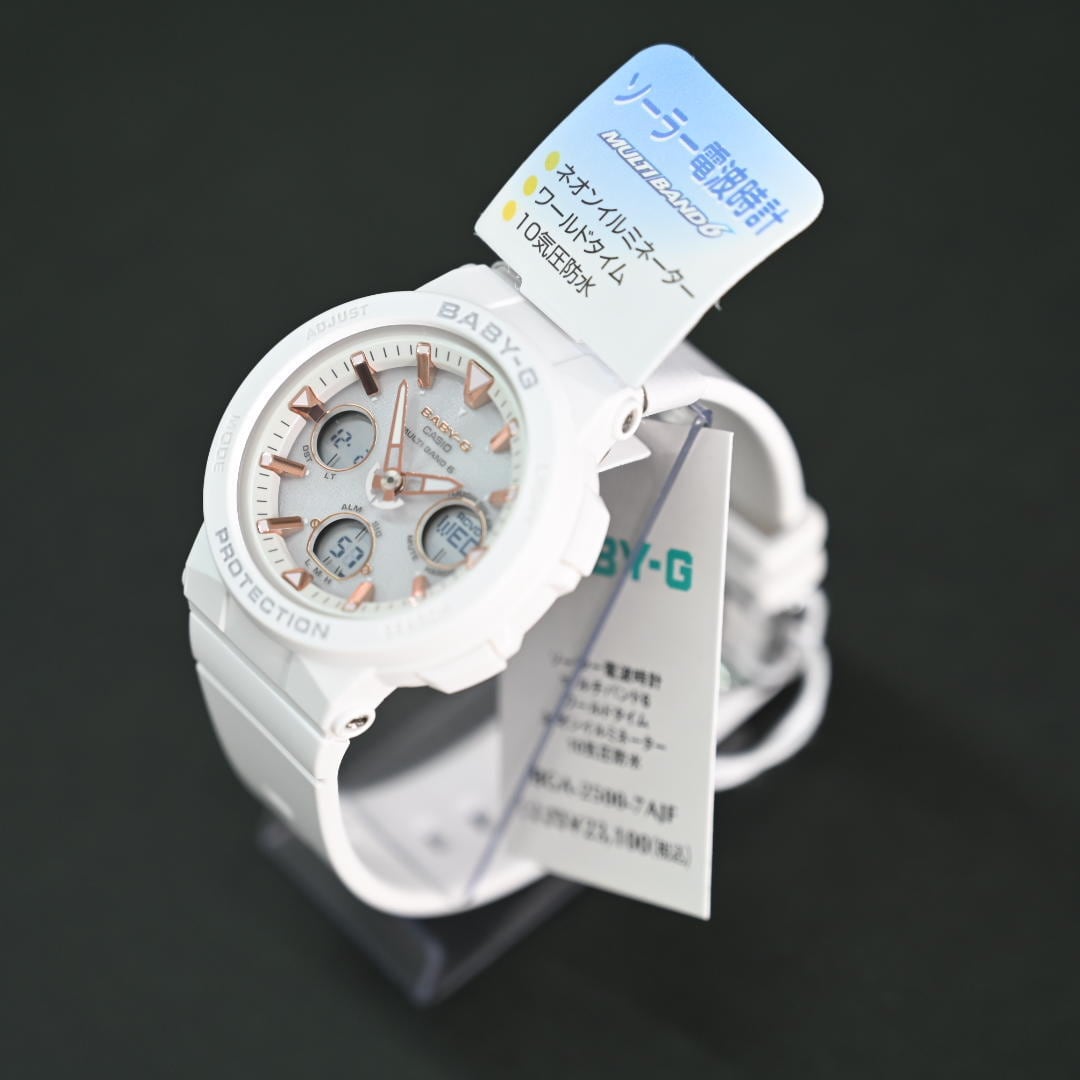 特価★カシオ CASIO ベビージー BGA-2500-7AJF ソーラー電波時計 ホワイト 防水 レディース腕時計 |  栗田時計店(1966年創業の正規販売店) powered by BASE