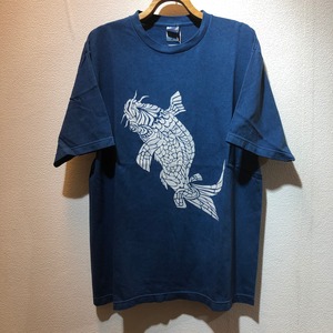 藍染めTシャツ 鯉
