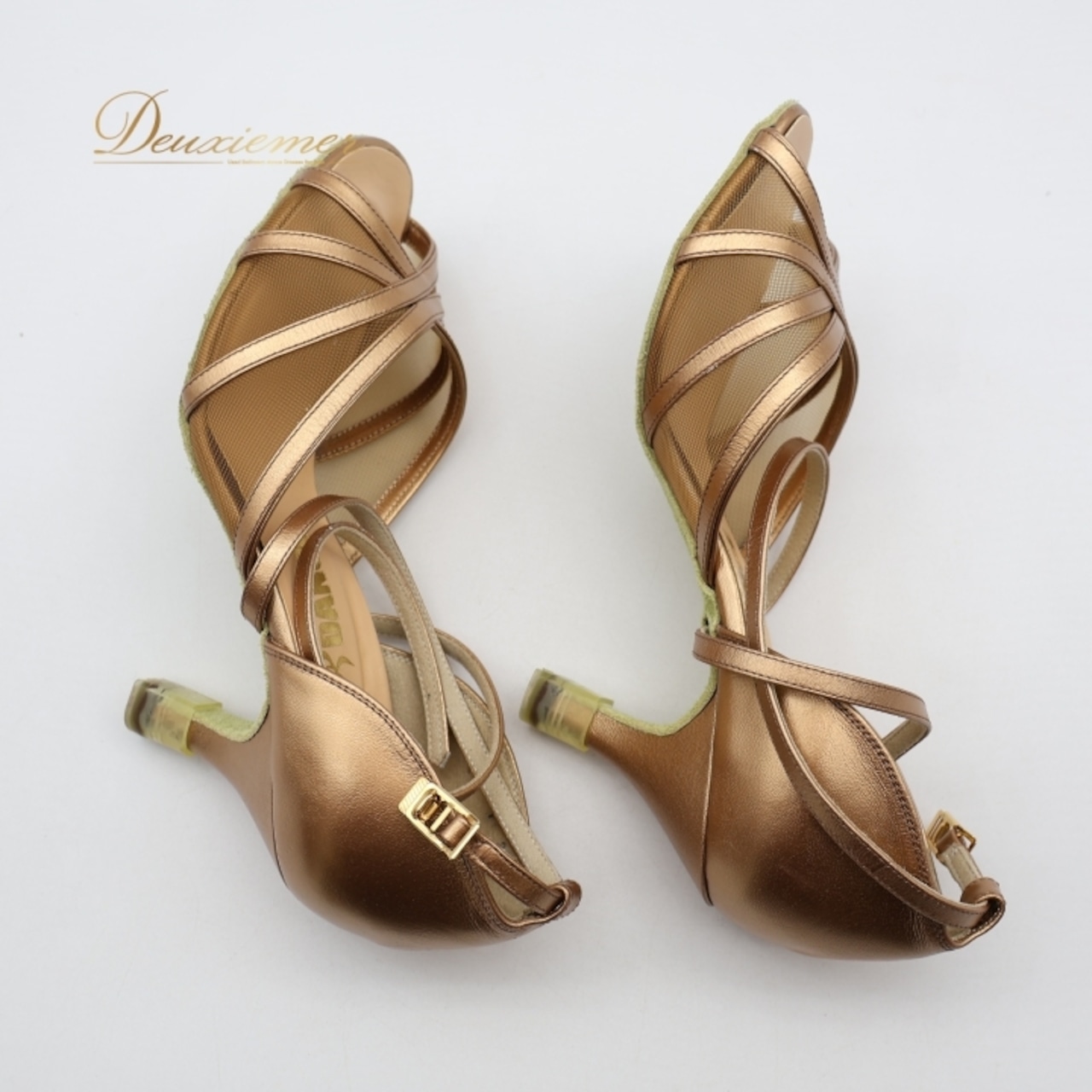 社交ダンス 衣装 ラテン シューズ 24cm ブラウン系 タカダンス TAKA DANCE 靴 くつ ヒール レディース ブロンズ 光沢 シンプル ストラップ 高級感 上品 ダンスシューズ ダンス衣装 練習 レッスン イベント ステージ