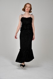 Lamé mermaid long skirt