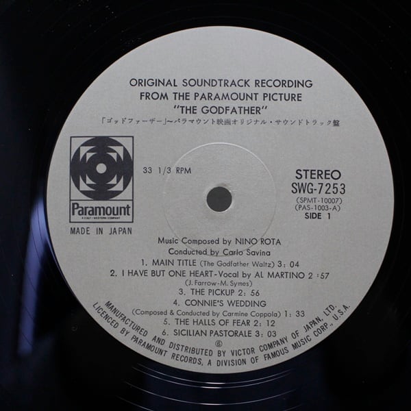 Nino Rota / The Godfather (Soundtrack) [SWG-7253] - 画像4