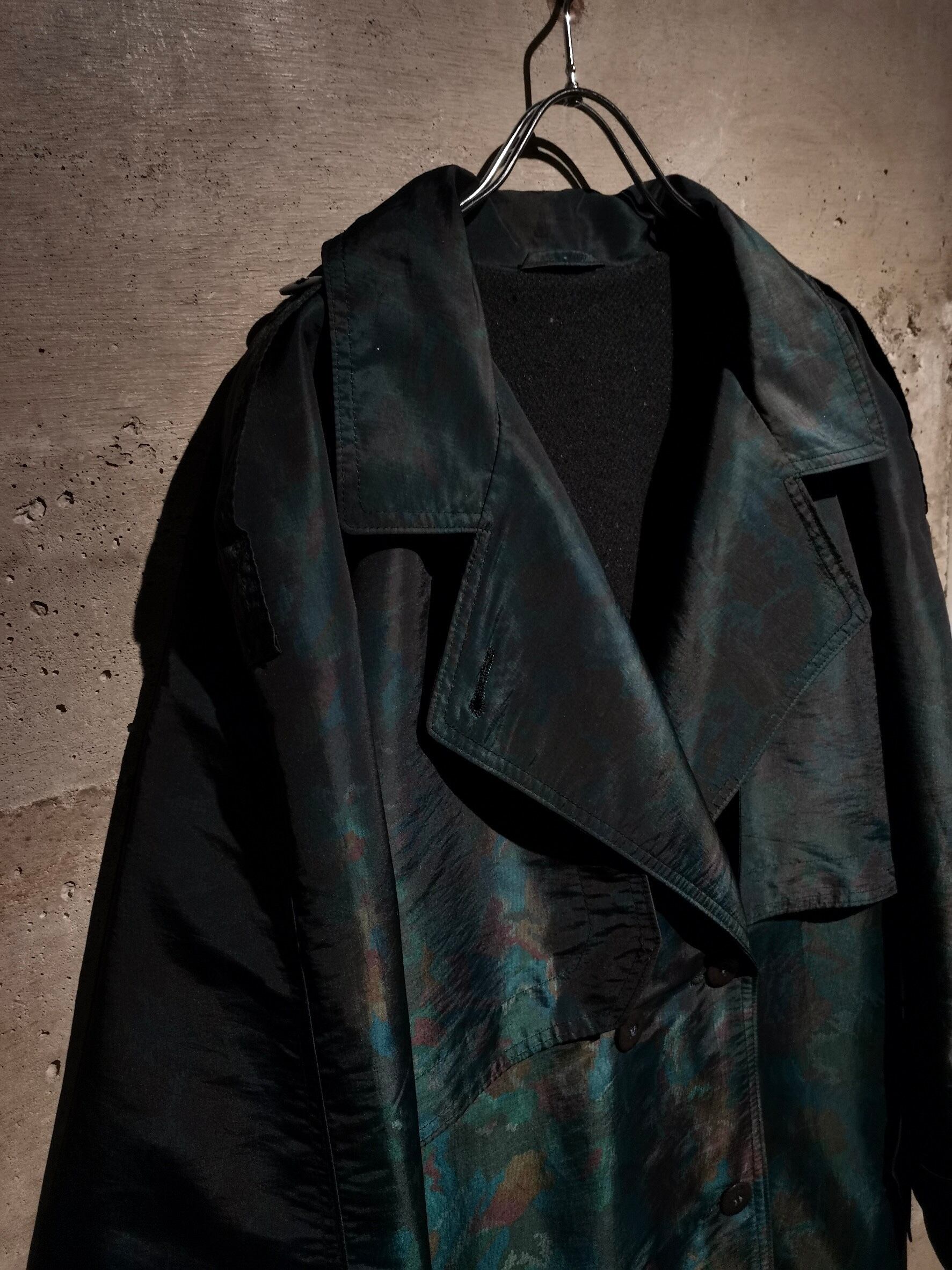 Caka】Beautiful Flower Pattern Vintage Long Trench Coat | Caka 