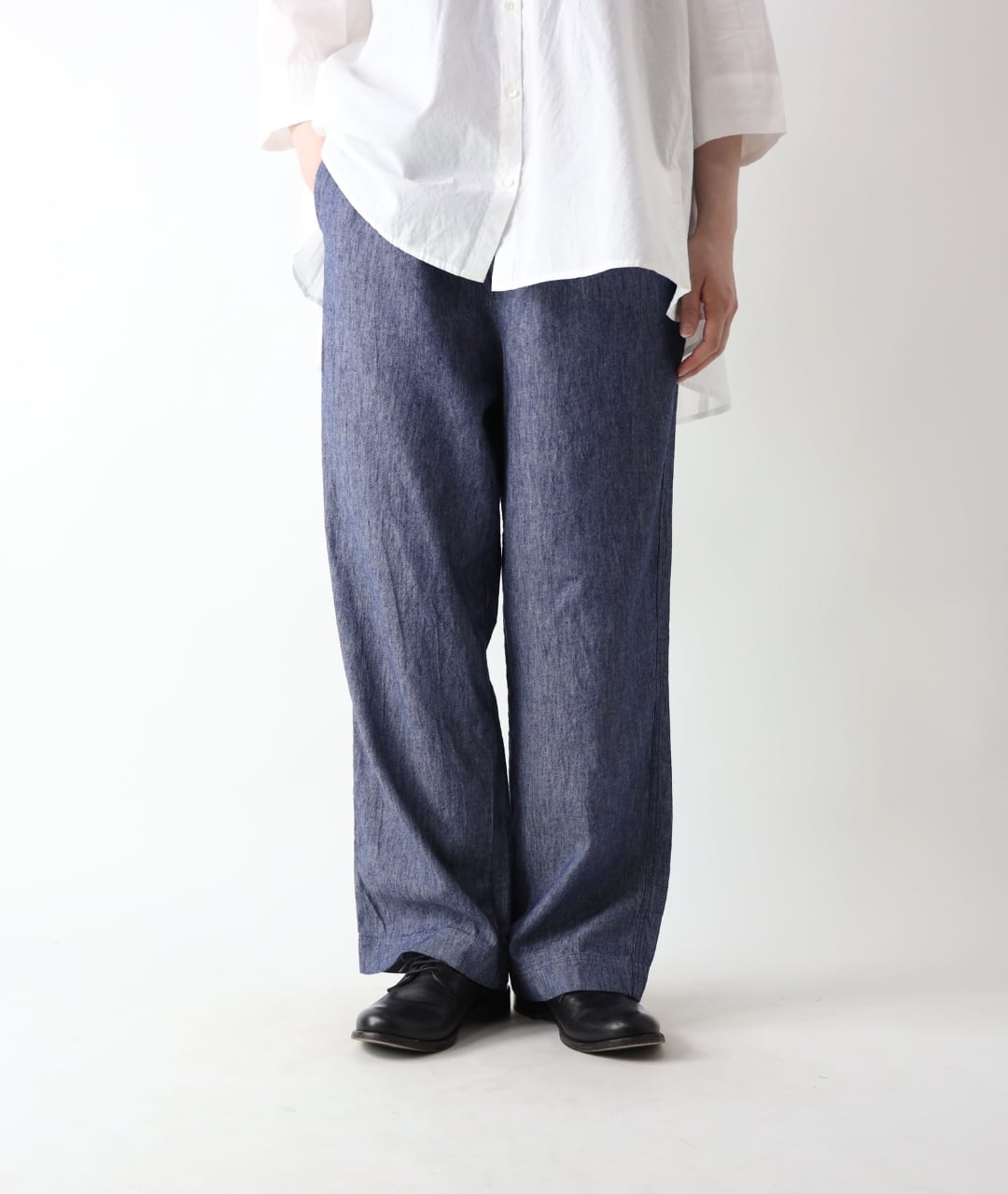 SO/コットンリネンスラブツイル ギャザーストレートパンツ | ROOM
