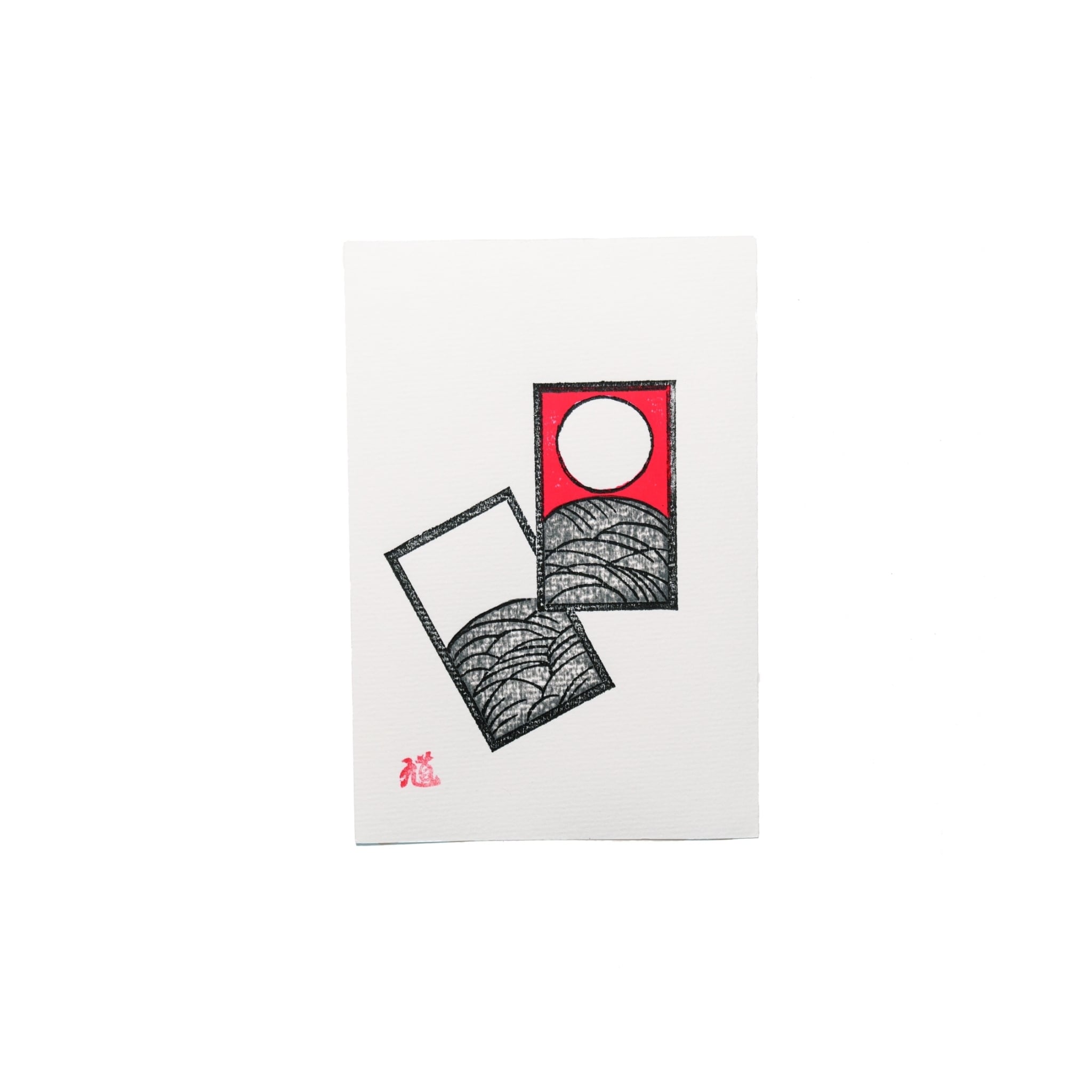 HANAFUDA ー芒（すすき）ー 【 ポストカード 】 | 木版画 馗