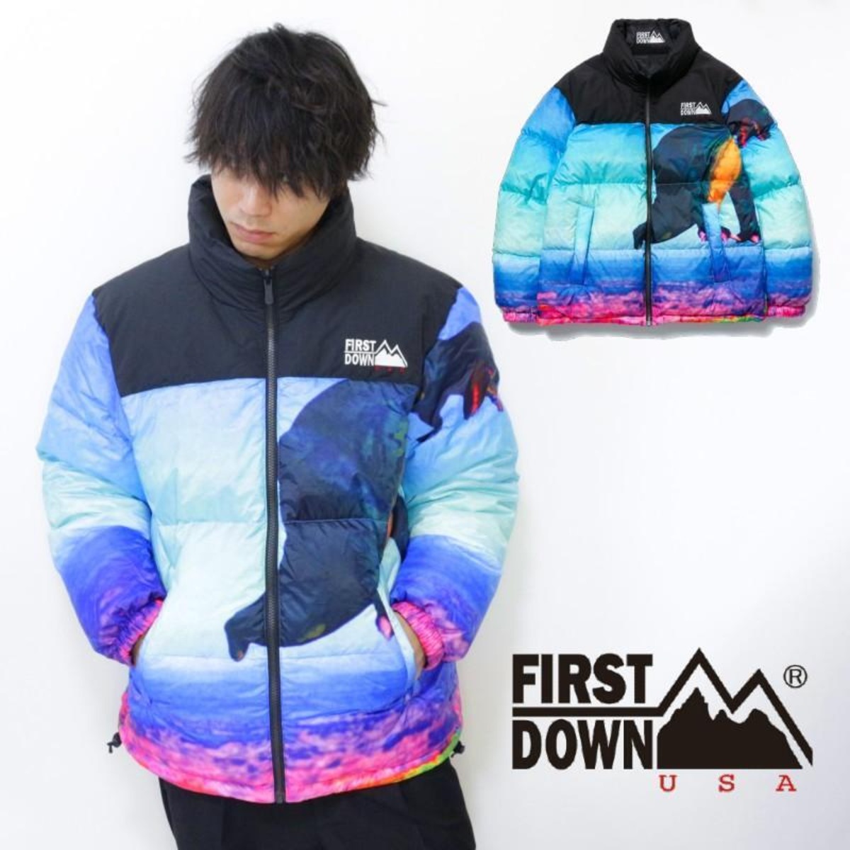 FIRST DOWN ファーストダウン バブルダウンジャケット リバーシブル 