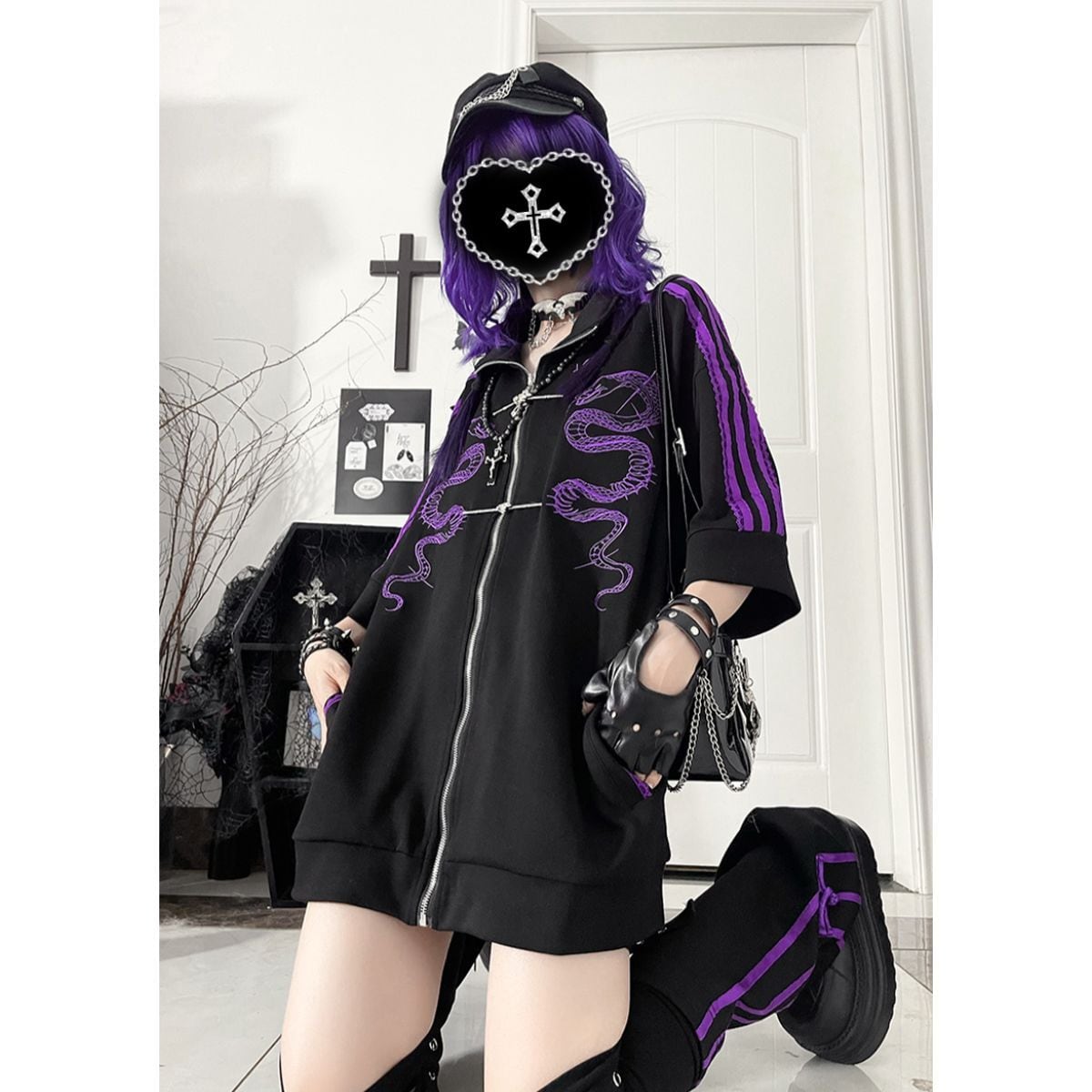 サブカル地雷系オーバーサイズジャージトップス：トップス | Maiden's Rêve