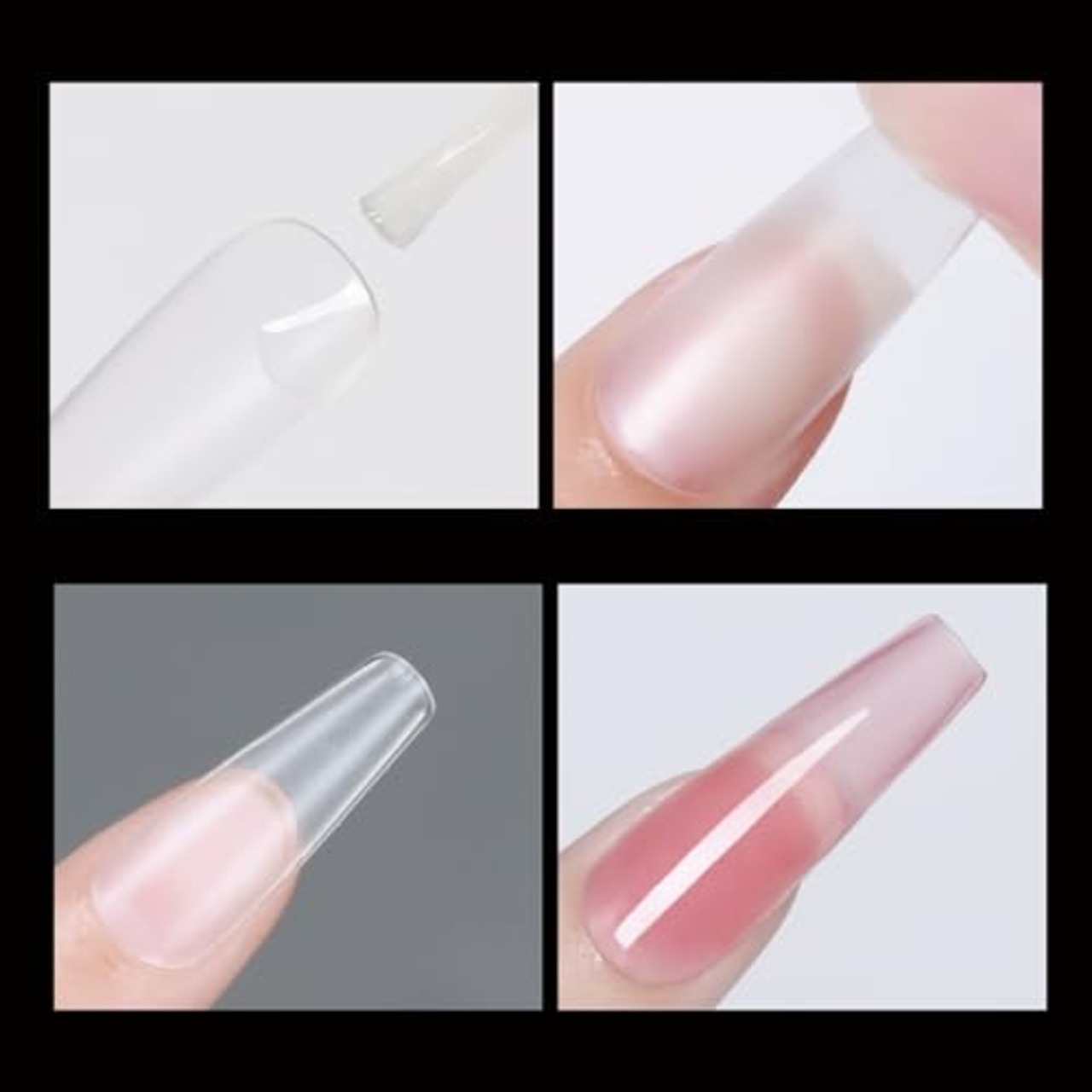 ネイルチップ オーバル ロングL 超薄 全貼り 両面マット 付け爪 15サイズ 240枚セット ノンサンディング フルカバー プレーンチップ クリアチップ 練習用