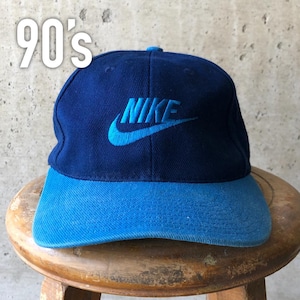 90s 帽子 野球帽 キャップ NIKE ナイキ 銀タグ ブルー ロゴ