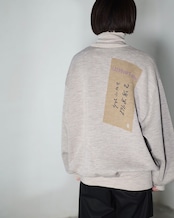 i’m here - Train Ticket Jacquard Turtle Knit :Beige|1968トレインチケット/ジャカード/アシンメトリー