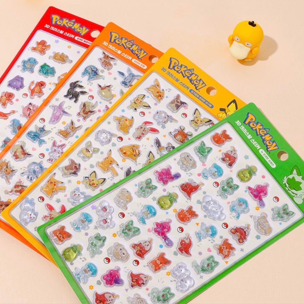 4枚セット】韓国限定 ポケモン ドット絵 3Dシール ステッカー | PAY ID
