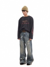 レトロウォッシュストレートデニム【sug018】