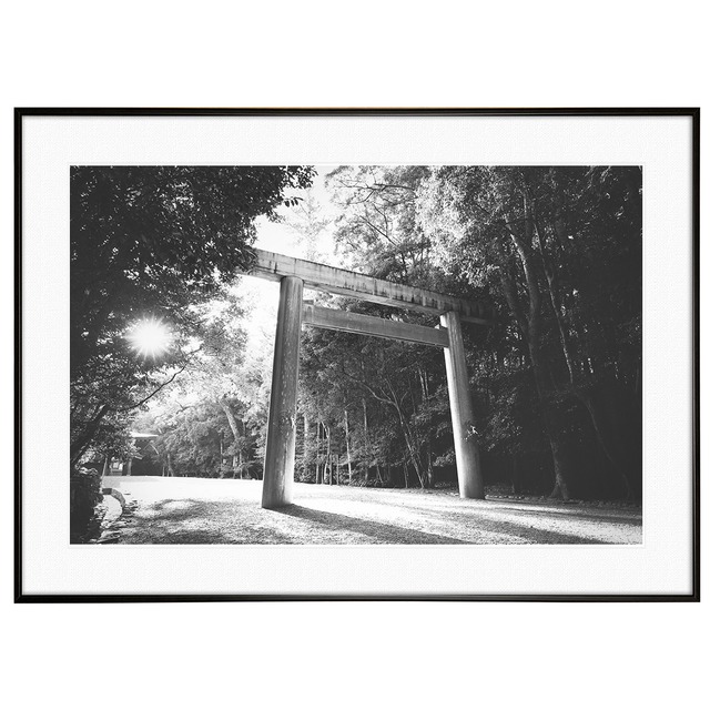 日本写真 三重県 伊勢神宮 皇大神宮(内宮) 第二鳥居 インテリア モノクロアートポスター額装 AS4198
