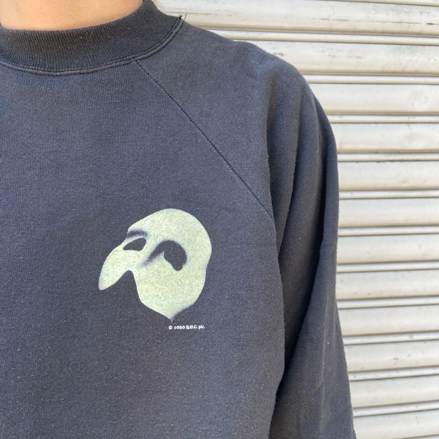80s 90s オペラ座の怪人 両面プリントスウェット ミュージカル 黒 XL