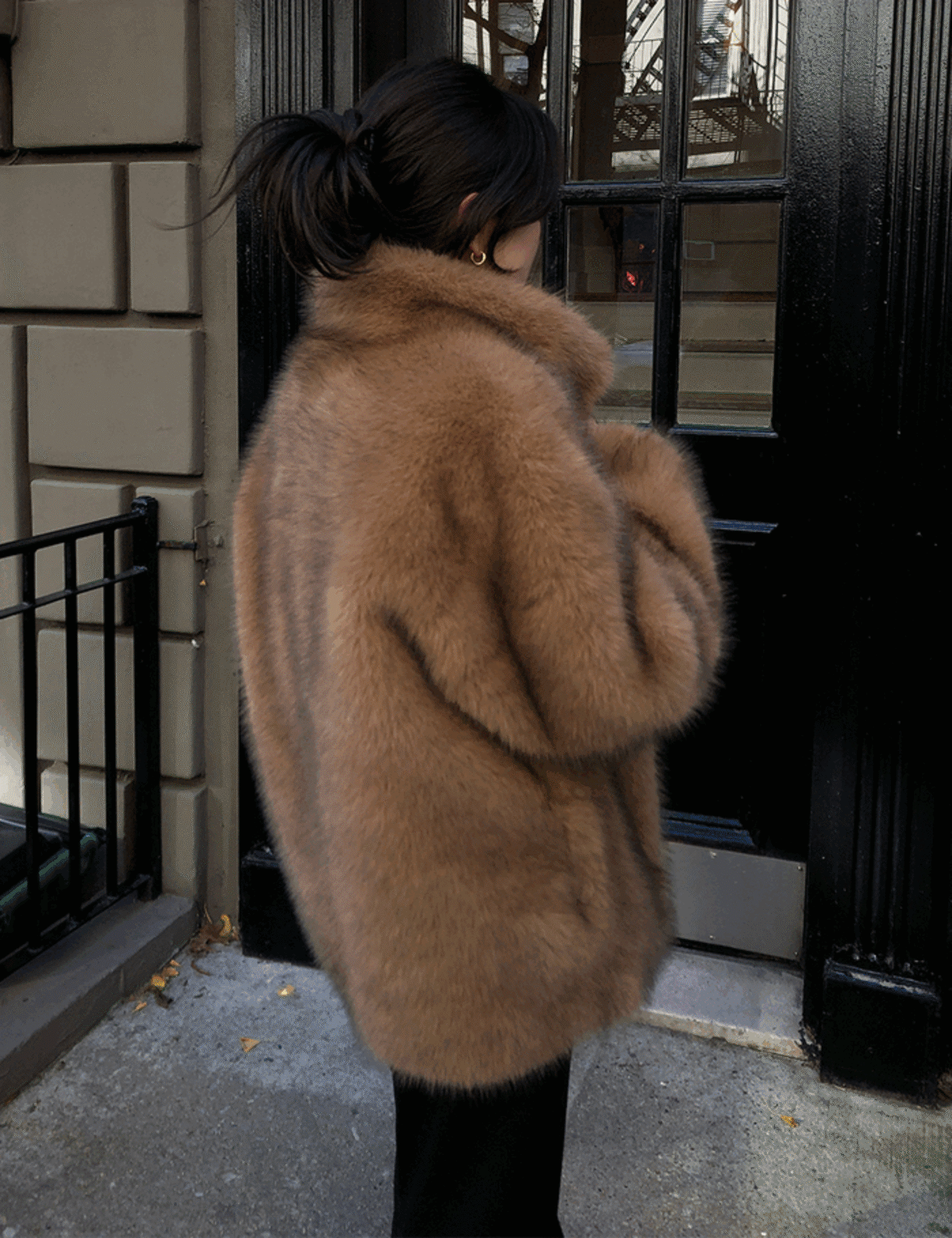 【新作5％OFF・3日間】Premium Eco-Fur Half Coat_onecolor