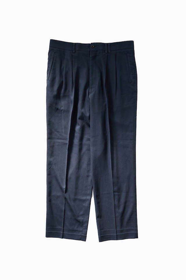 Christian Dior MONSIEUR NAVY 2-TUCK WIDE SLACKS