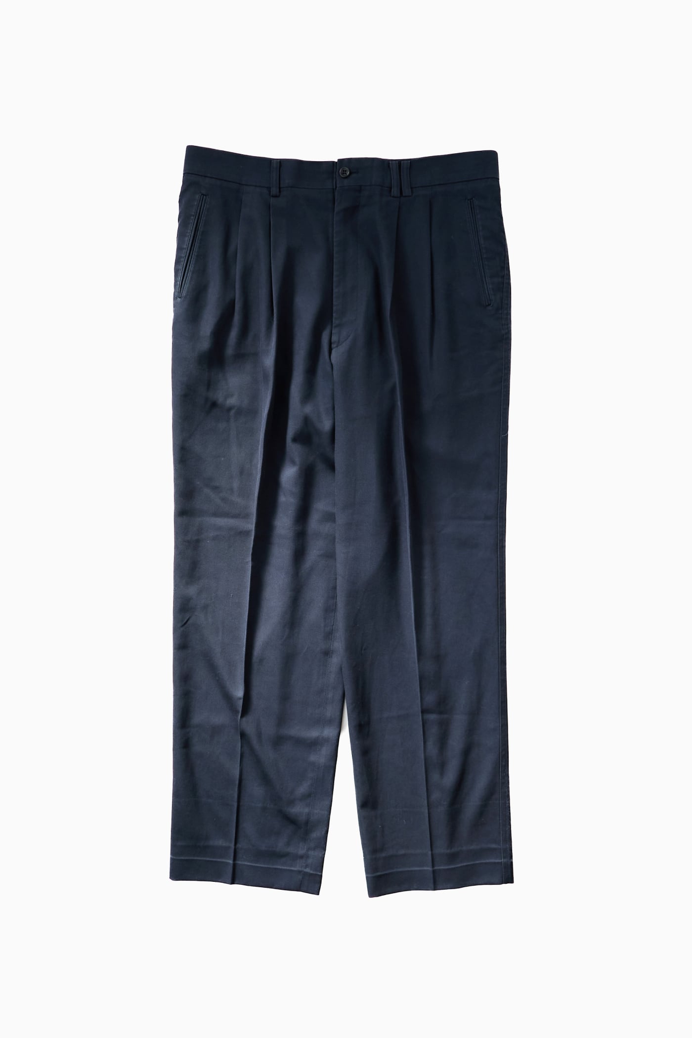Christian Dior MONSIEUR NAVY 2-TUCK WIDE SLACKS