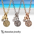 ハワイアンジュエリー ネックレス スクロール 2way 金属アレルギー対応 キュービックジルコニア CZ サージカルステンレス メンズ レディース ペンダント シルバー ゴールド ピンクゴールド インスタ gps81225