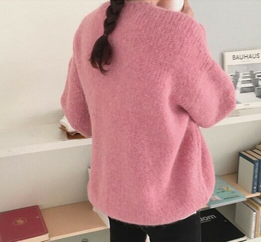 大人ピンクのセーター プルオーバー ニット セーター クルーネック