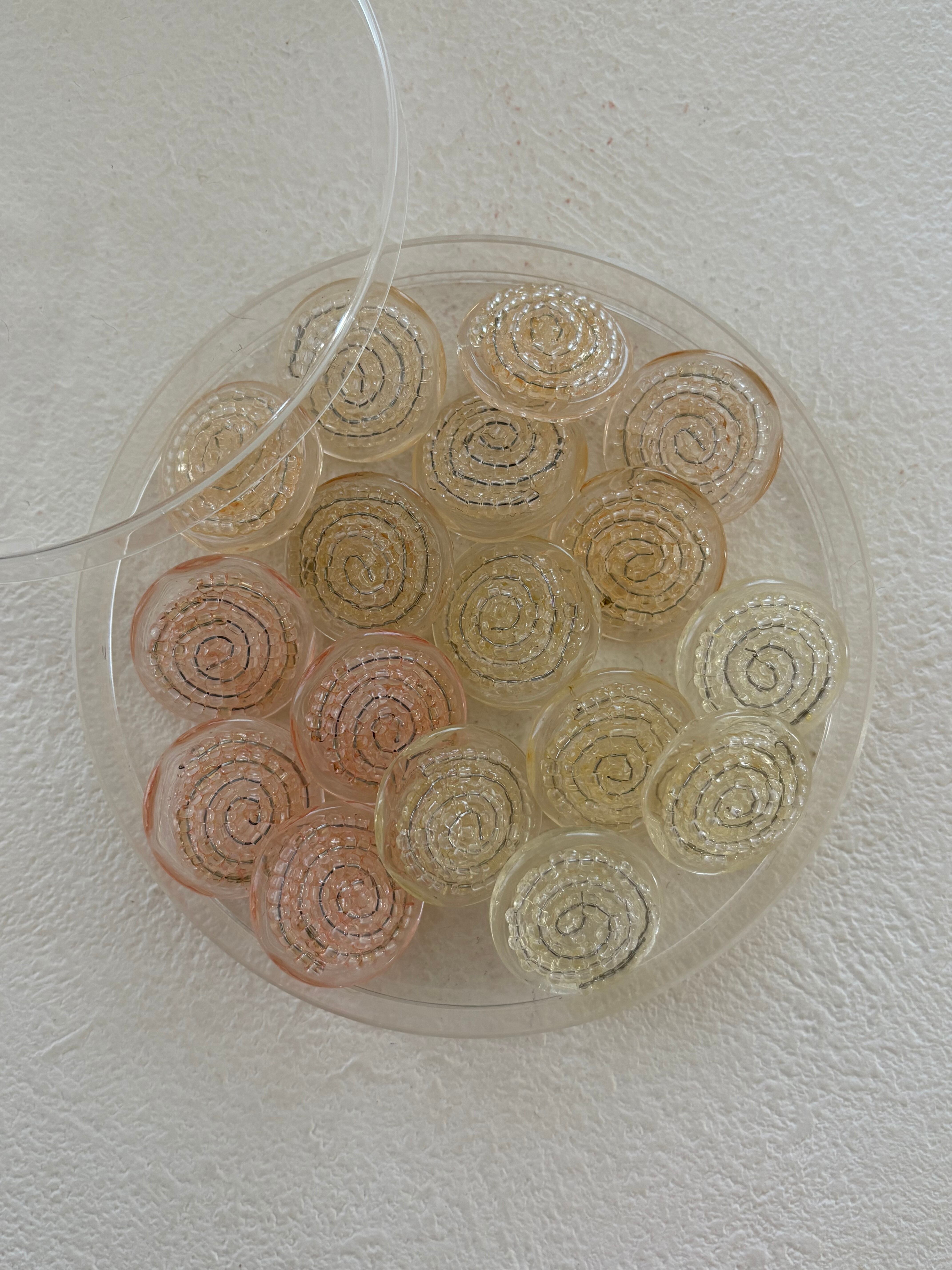 Japanese Vintage ガラスビーズ プラスチックボタン 20mm アクセサリーパーツ デコレーション材