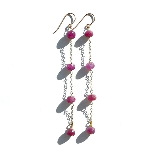 【残りわずか】Ruby Rain earring / pierce