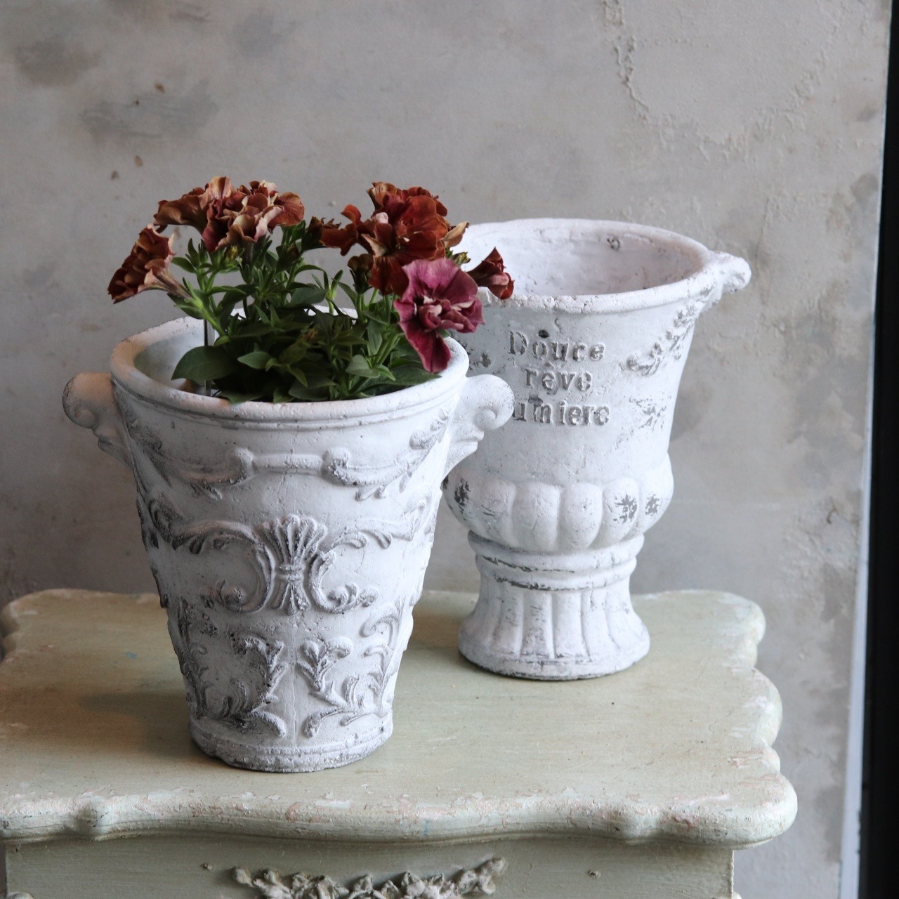 植木鉢　ランソーロング　陶器　アンティーク調　シャビーシック　オシャ