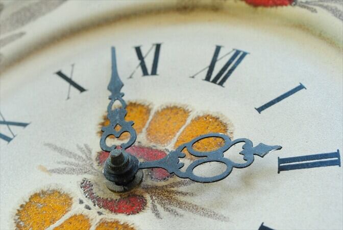 ドイツ製 陶器フレーム 壁時計 ハンドメイド ヴィンテージ