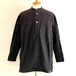 Horse Cloth Band Collar Square Long Shirts　Black