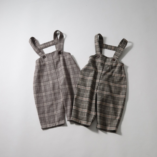 チェックサスペンダーパンツ