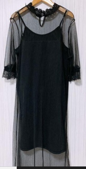 ★送料無料★S～M☆インナー付きチュールレースのワンピ－ス[OPN2373]