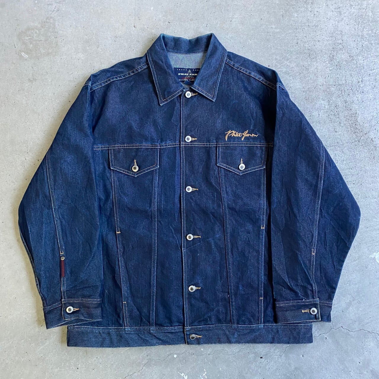 ビッグサイズ 00年代 PHAT FARM ファットファーム デニムジャケット メンズ2XL相当 古着 00s ビンテージ ヴィンテージ 濃紺  大きいサイズ【デニムジャケット】【SS2201-30】 | cave 古着屋【公式】古着通販サイト