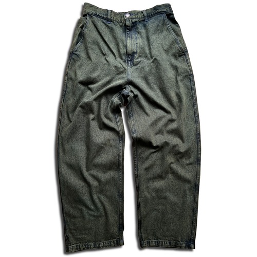 【2点限定販売】カラーワイドデニムパンツ DEEP GREEN