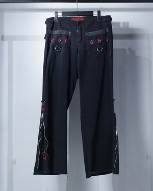【Caka BLACK】“TRIPP” Zip Gimmick Vintage Bontage Pants