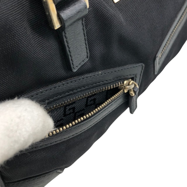 GUCCI グッチ ハンドバッグ ブラック ロゴプレート キャンバス ミニボストン vintage ヴィンテージ オールド zw2fwz