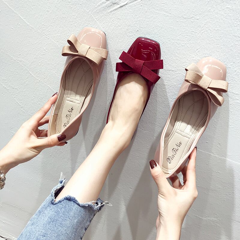 レディーススプリングレッドシングルイブニング 靴 シューズ 春物 スクウェア 部族の婦人靴7677346