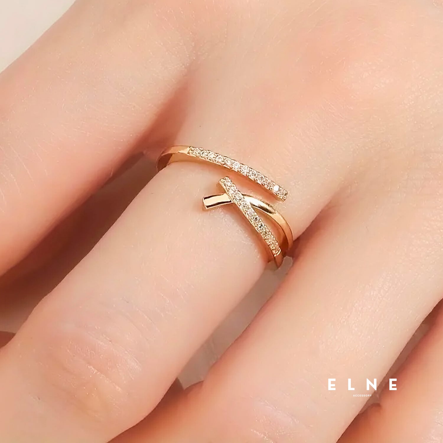 クロスラインジュエルリング