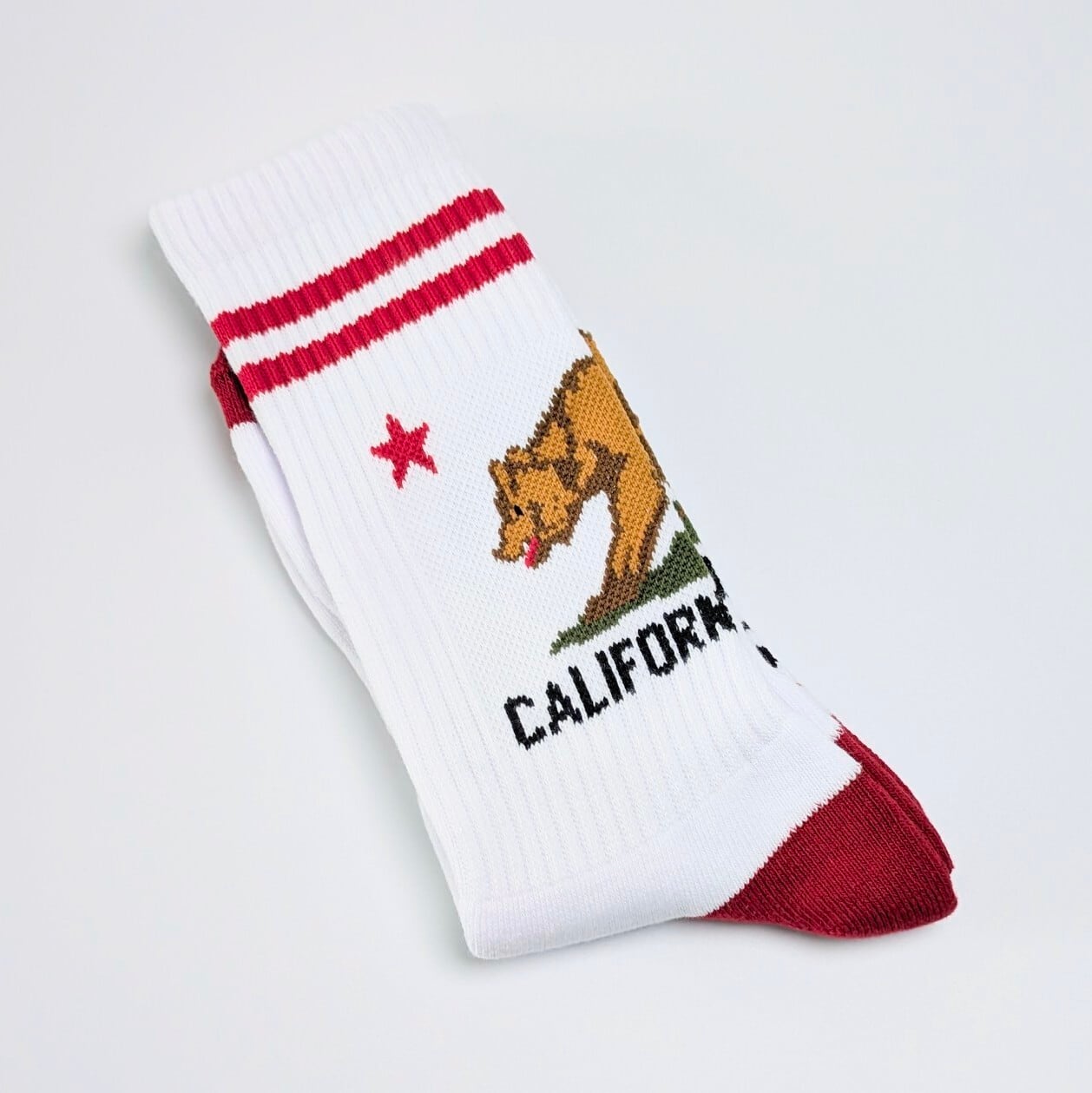 【 Crew Socks / クルーソックス 】 The State of California  / カリフォルニア州旗 / The Golden State / CALIFORNIA REPUBLIC / カリフォルニアグリズリー〚アメリカン雑貨 アメトイ〛