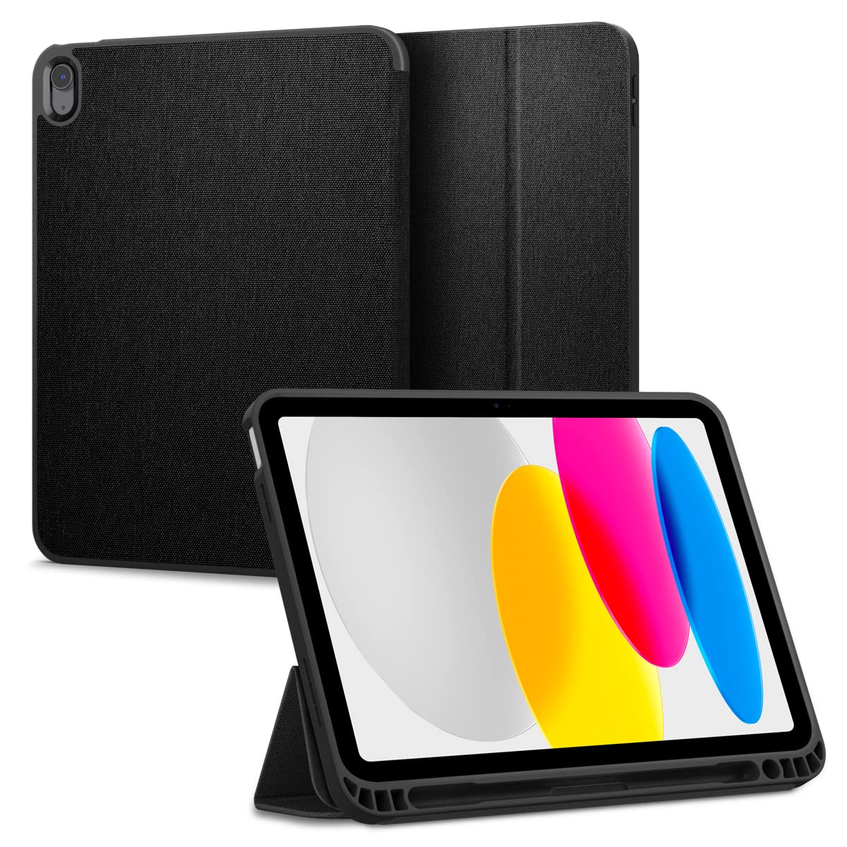 Spigen iPad 第11/10世代 (2025/2022) ケース スタンド 耐衝撃 すり傷防止 ファブリック オートスリープ アーバン・フィット ACS05306 (ブラック)